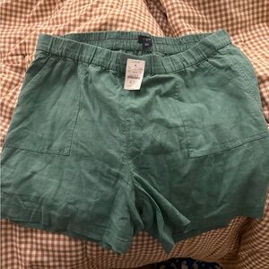 J. Crew Sage Green Linen Shorts